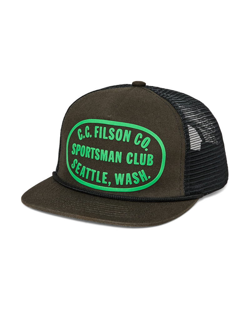 Filson Trucker Mesh Cap - Dark Forest / Sportsman, front