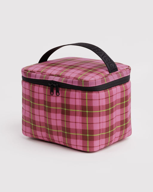 Puffy Lunch Bag - Azalea Pink Tartan