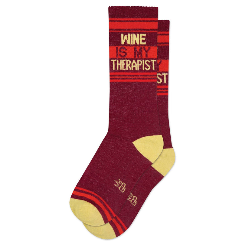 Wine Is My Therapist Gym Crew Socks