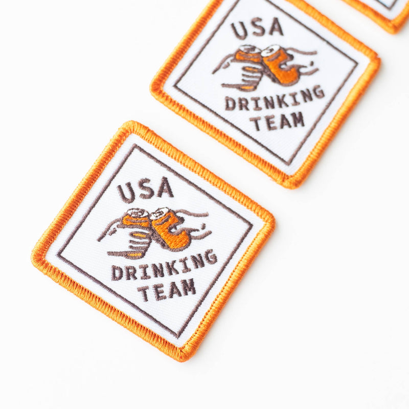 USA Drinking Team Embroidered Iron on Patch: Yes