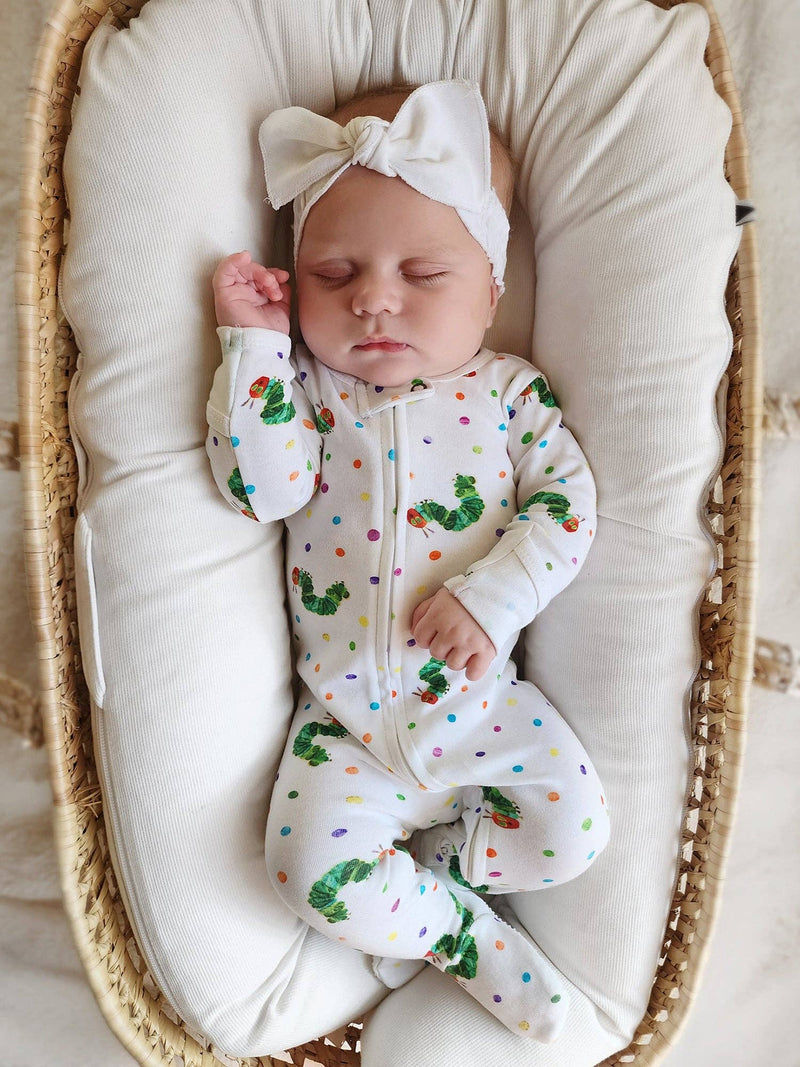 Caterpillar | Organic Zipper Footie: 3-6m