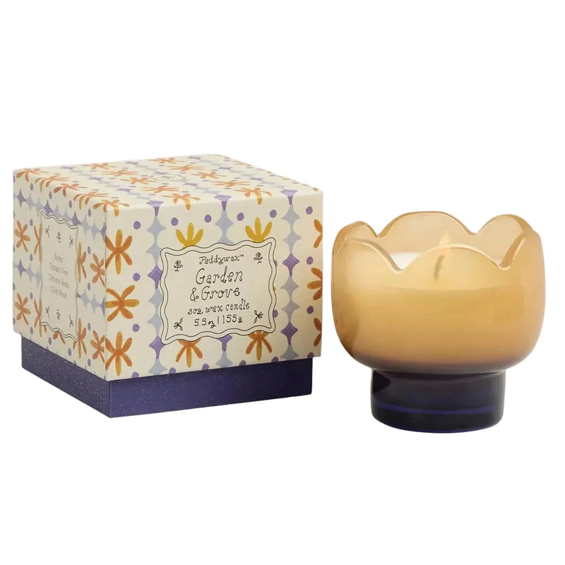 Tulip Glass Candle in Bronzed Gardenia