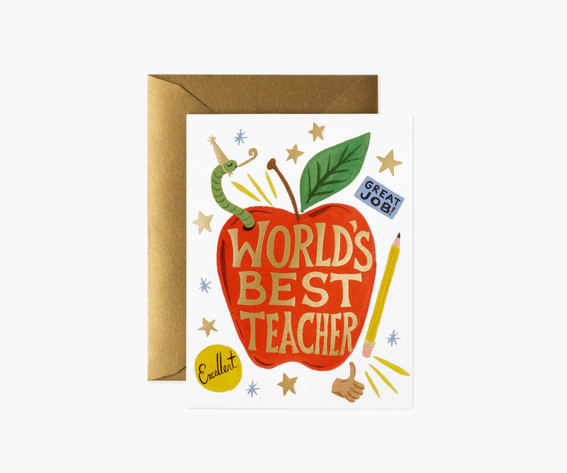 World's Best Teacher Greeting Card - LOCAL FIXTURE