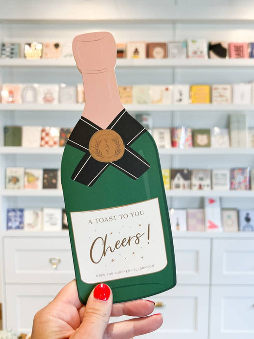 GINGER P. DESIGNS CARDS A Toast To You Champagne Congratulations Greeting Card