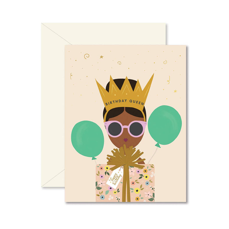 GINGER P. DESIGNS CARDS Birthday Queen Floral Greeting Card