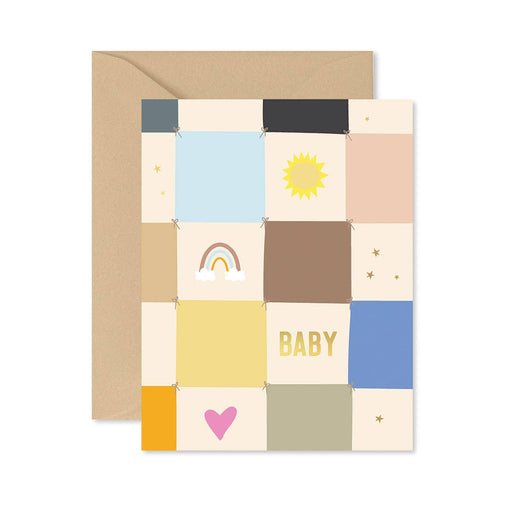 GINGER P. DESIGNS CARDS Checkerboard Baby Quilt Greeting Card