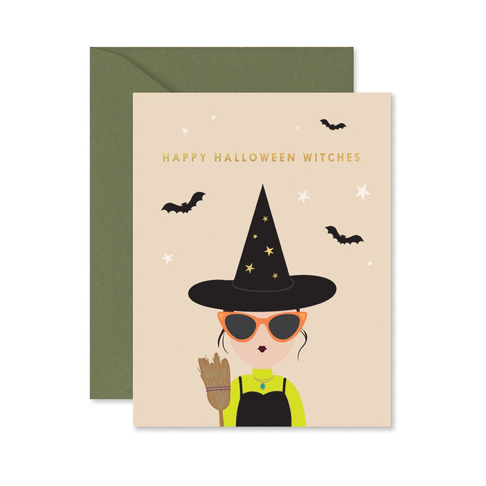 GINGER P. DESIGNS CARDS Happy Halloween Witches Greeting Card
