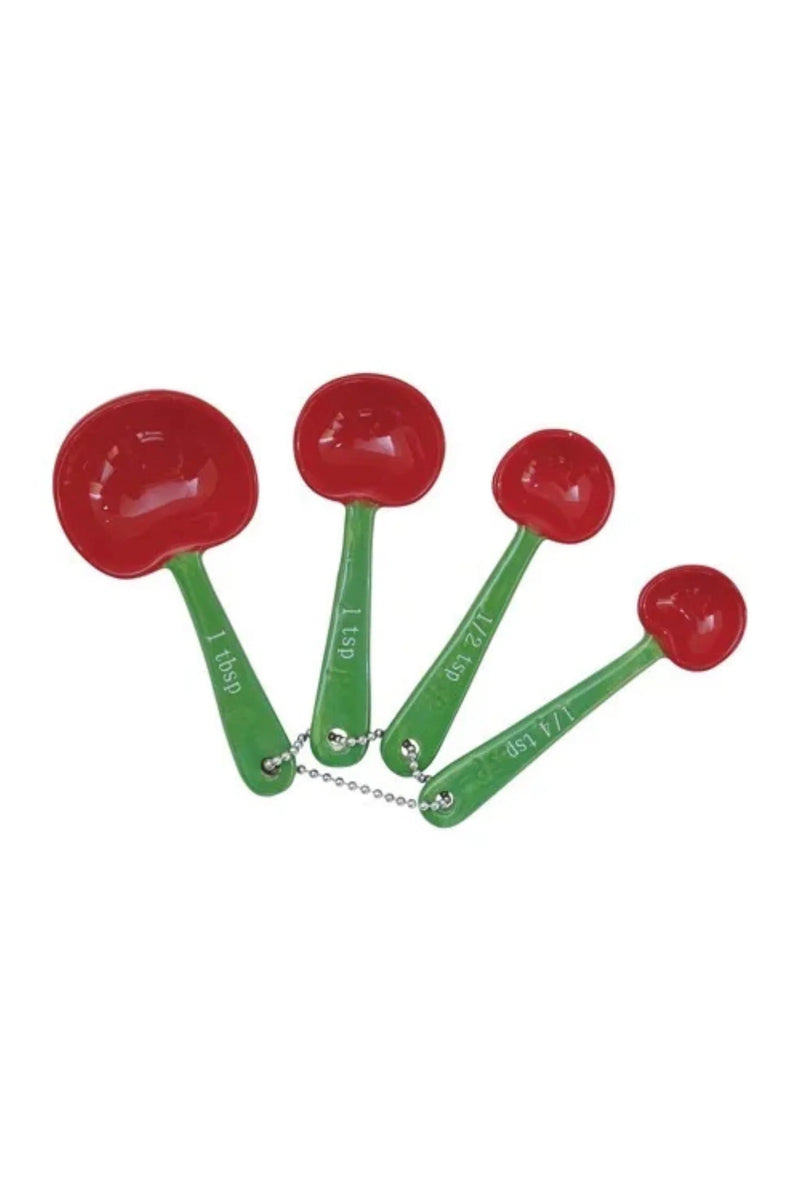 Stoneware Cherry Shaped Measuring Spoons | Set of 4