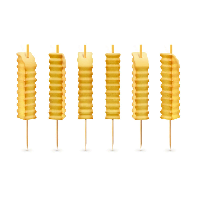 Fred Hot & Crispy french fry birthday candles, set of 6, in window box packaging