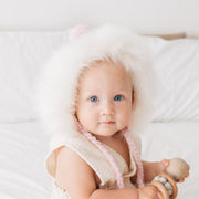 HUGGALUGS BABY ACCESSORIES Fur Bonnet in Blush