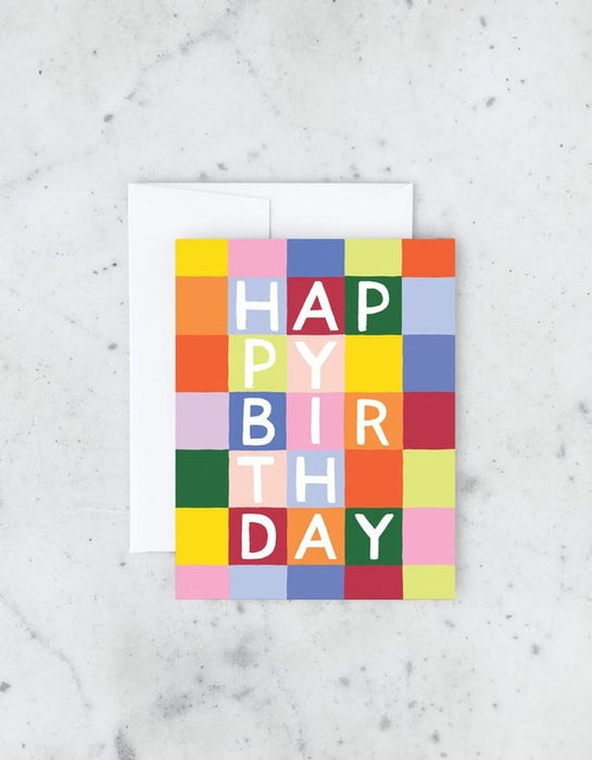 IDLEWILD CO. CARDS Rainbow Checks Birthday Card