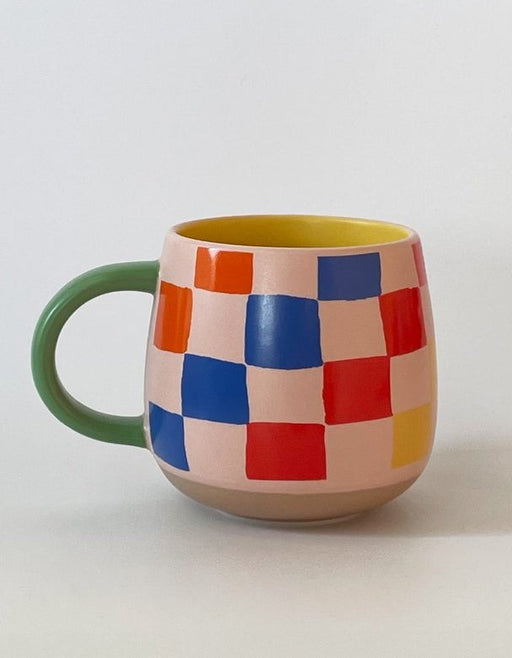 IDLEWILD CO. MUGS Rainbow Checks Ceramic Mug