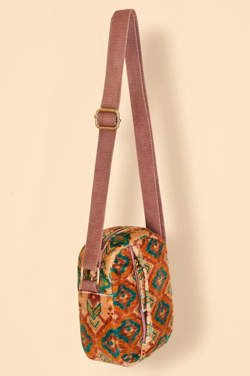 Velvet 'Out & About' Bag - Warm Cream Ikat