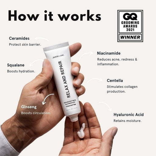 JAXON LANE MEN'S GROOMING Relax and Repair | Ultimate Anti-Aging Face Moisturizer