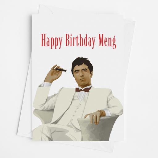 JOYSMITH CARDS Happy Birthday Meng - Scarface Greeting Card