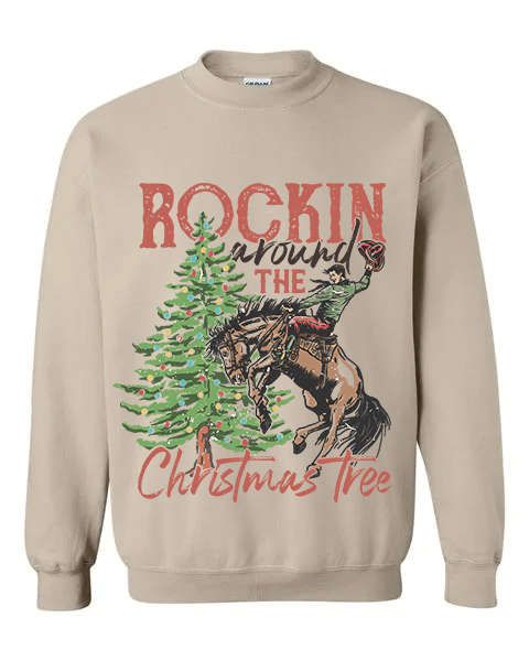 JOYSMITH Sweatshirt Rockin' Around The Christmas Tree Holiday Sweatshirt