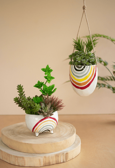KALALOU POT Ceramic Rainbow Planter
