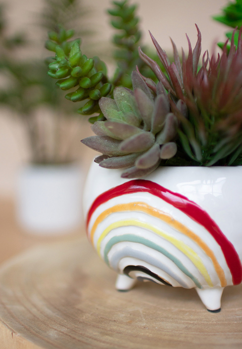 KALALOU POT Ceramic Rainbow Planter