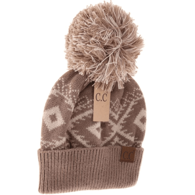 LF ACCESSORIES BEANIES Aztec Multi-Colored Pom C.C Beanie