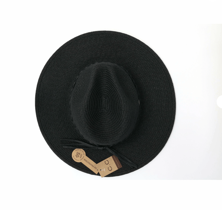 LF ACCESSORIES HATS Black CC Hat w/Braided Trim