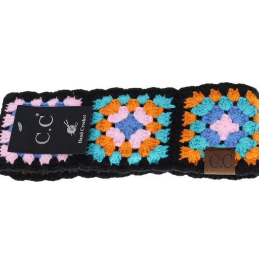 LF FASHION HEADBAND Fuzzy Lined Multi Color Crochet Head Wrap