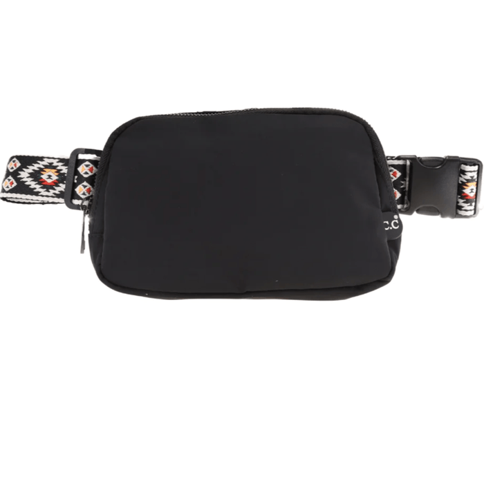 LF HANDBAGS Handbags Black Aztec Strap C.C Belt Bag