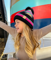 LF KIDS BEANIES KIDS Southwestern Faux Fur Pom C.C Beanie
