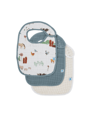 LITTLE UNICORN BIB Cotton Muslin Classic Bib 3 Pack | Farmyard
