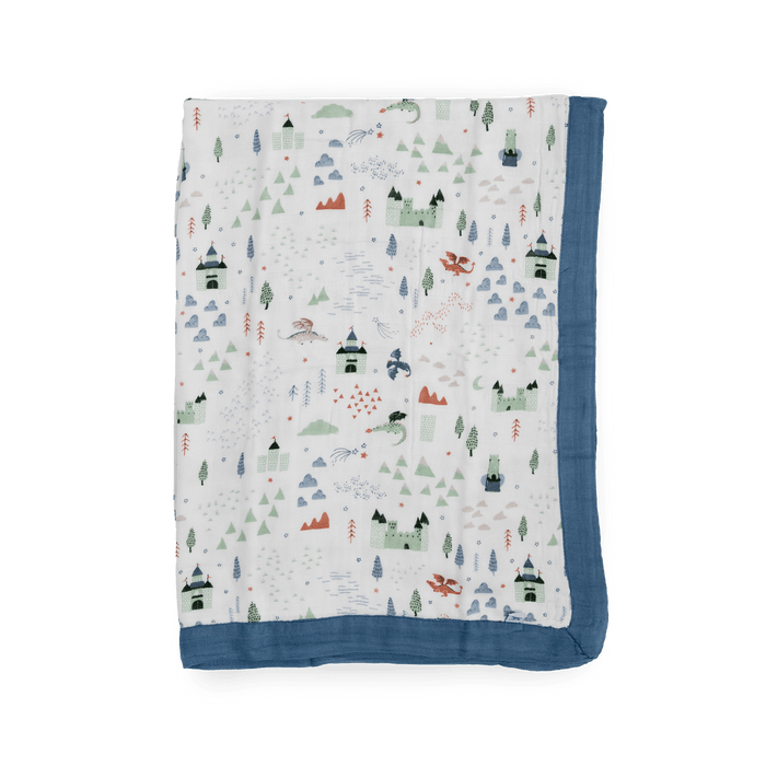 LITTLE UNICORN SWADDLE Deluxe Muslin Baby Quilt | Dragon Days