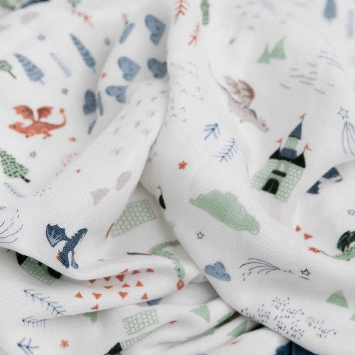 LITTLE UNICORN SWADDLE Deluxe Muslin Baby Quilt | Dragon Days