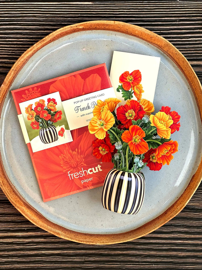 Mini French Poppies Pop-Up Card