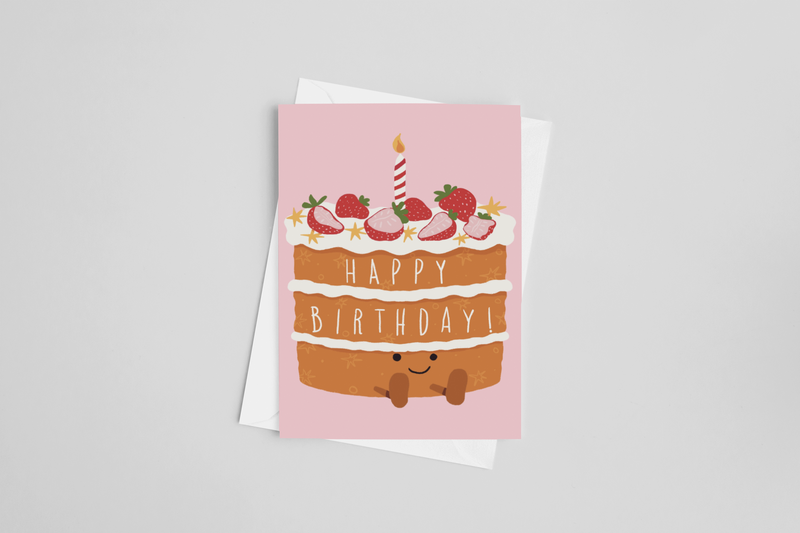 Happy Birthday Cake Greeting Card