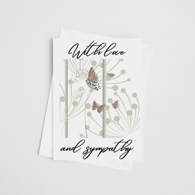 With Love and Sympathy Butterfly Greeting Card