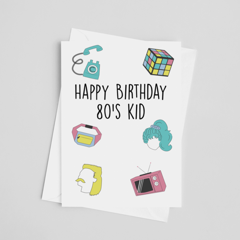Happy Birthday 80's Kid Greeting Card