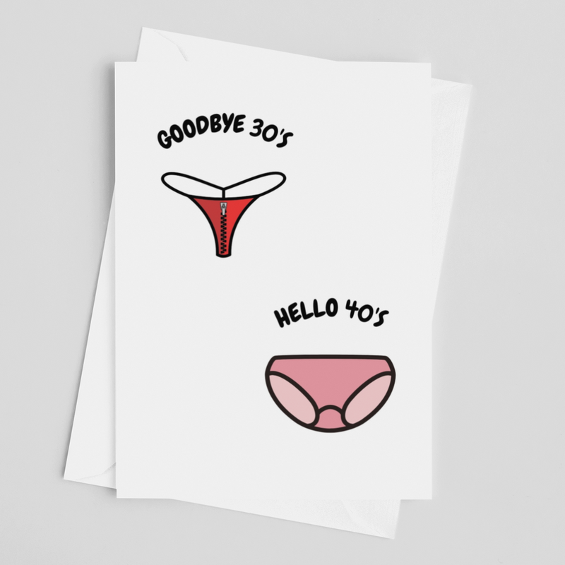 Goodbye 30's Greeting Card