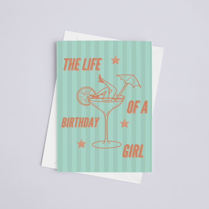 Birthday Girl Martini Greeting Card
