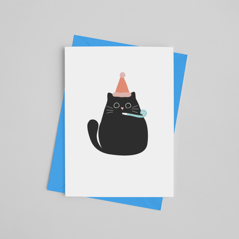 Black Cat Birthday Greeting Card