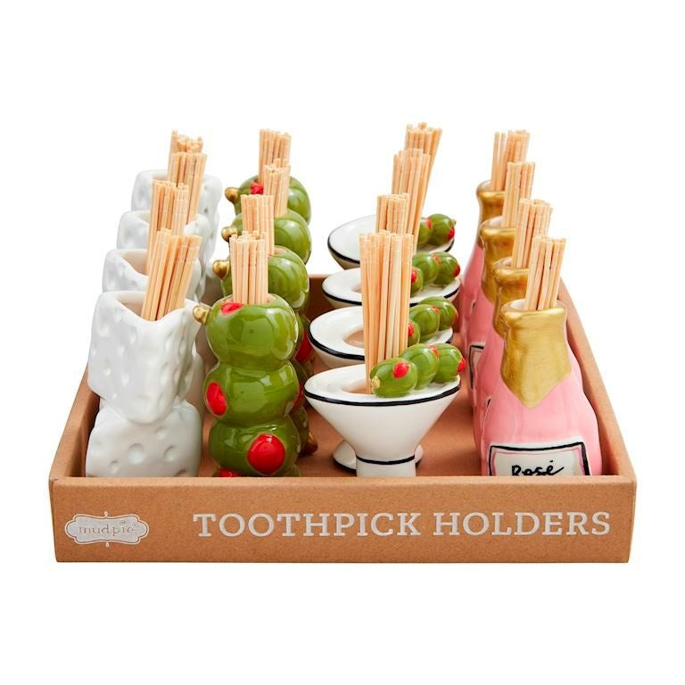 WINE & CHEESE TOOTHPICK CADDY SETS
