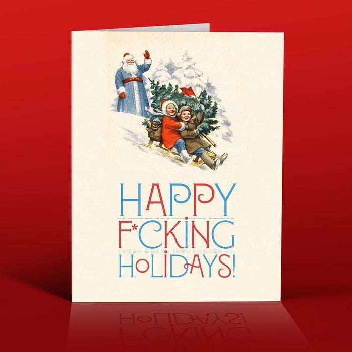 OFFENSIVE + DELIGHTFUL CARDS Santa Wave Card