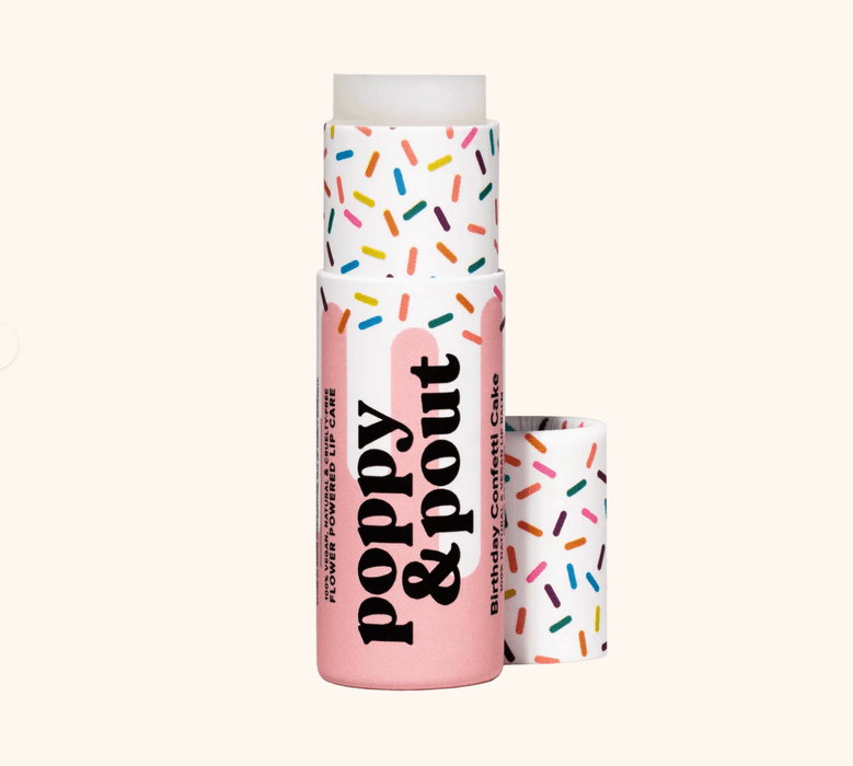 POPPY & POUT BEAUTY Lip Balm | Birthday Confetti Cake | Pink