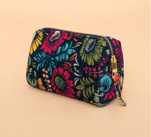POWDER DESIGN INC POUCH Small Quilted Vanity Bag | Vintage Floral, Ink