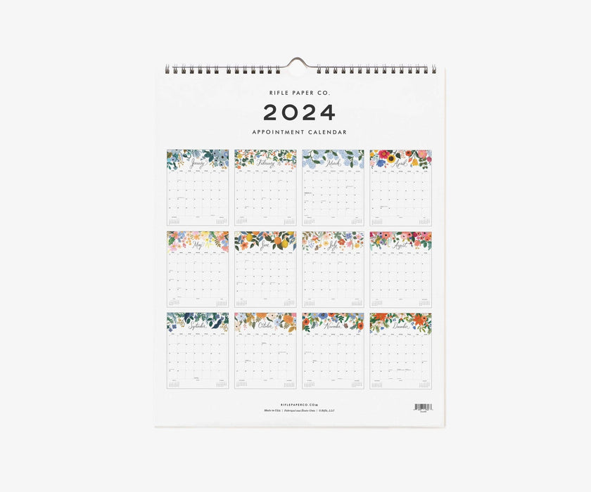 RIFLE PAPER COMPANY CALENDAR Peacock | 2024 Appointment Wall Calendar
