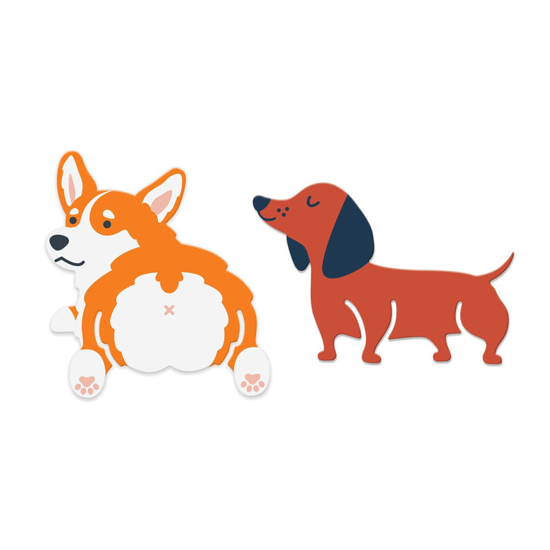 Fred Short Tale dog bookmarks, corgi and dachshund, on gift-ready backer card