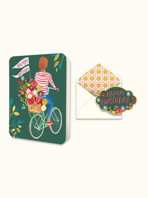 STUDIO OH! CARD Happy Birthday Bicycle Ride Deluxe Greeting Card