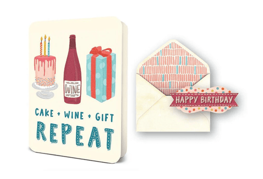 STUDIO OH! CARDS Cake Wine Gift Repeat Deluxe Greeting Card