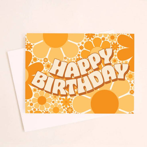 SUNSHINE STUDIOS CARDS Happy Birthday Flowers Yellow Card