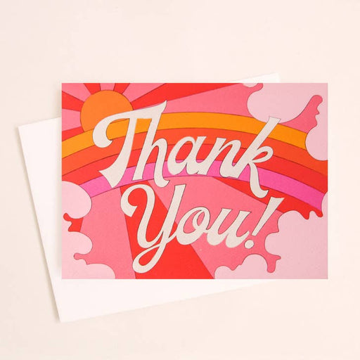 SUNSHINE STUDIOS CARDS Thank You Pink Rainbow Card