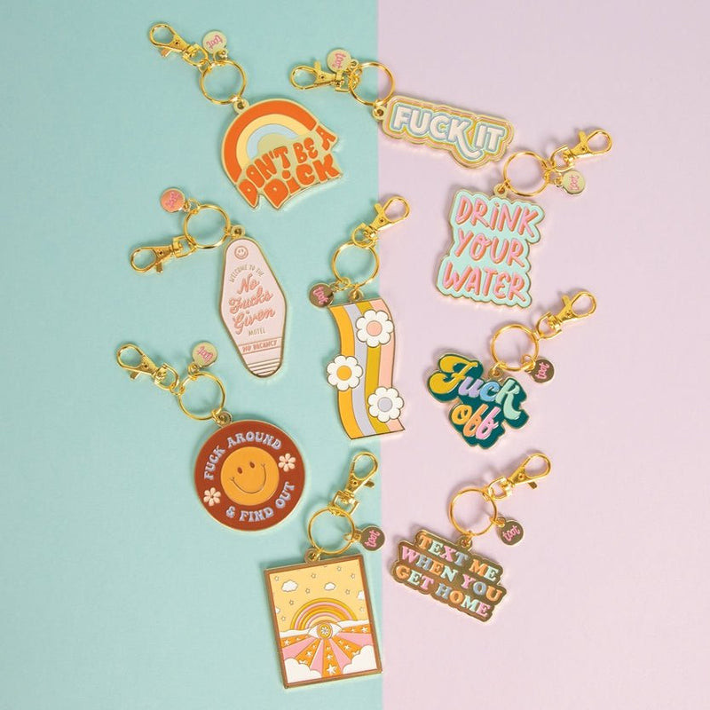 TALKING OUT OF TURN Keychain Text Me When You Get Home | Key Charm