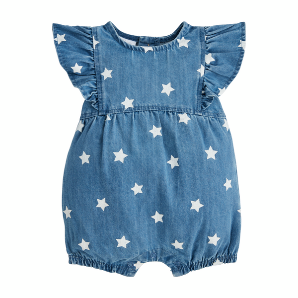 Denim Star Baby Romper - CLEARANCE