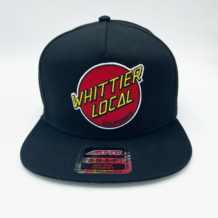 WHITTIER LOCAL HATS Black Whittier Local Santa Cruz - Flat Bill Snapback